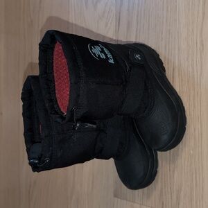 Kamik Rocket Black Boots with Red Interior